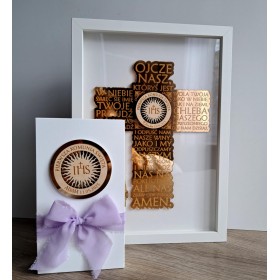 Zestaw Pamiątka I Komunii Świętej. Ramka krzyż + pudełko