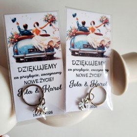 Brelok słonki/ koniczynka PODZIĘKOWANIE Para Młoda