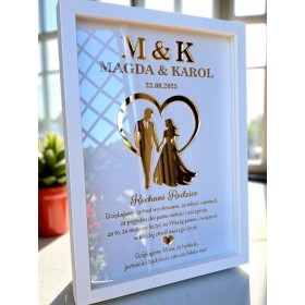 Podziękowanie dla rodziców / dziadków ŚLUB inicjały GŁĘBOKA RAMA