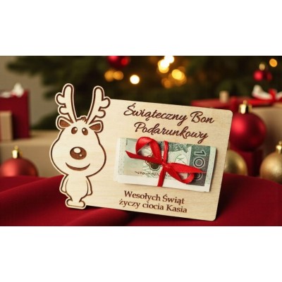 Świąteczny Bon Podarunkowy Renifer