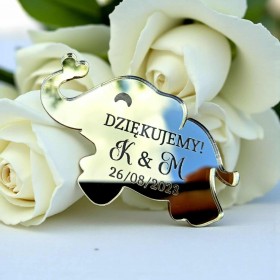 Podziękowanie magnes słonik TWÓJ TEKST
