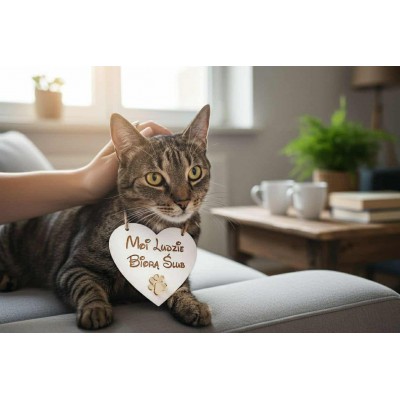 Moi ludzie biorą ślub tabliczka ze złotą łapką dla kota