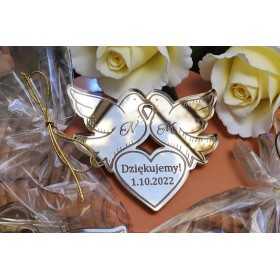 Magnes gołąbki inicjały + DATA