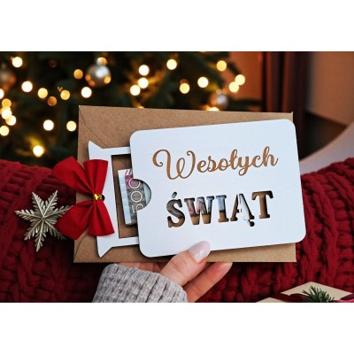 Etui Wesołych Świąt na kartę podarunkową/pieniądze
