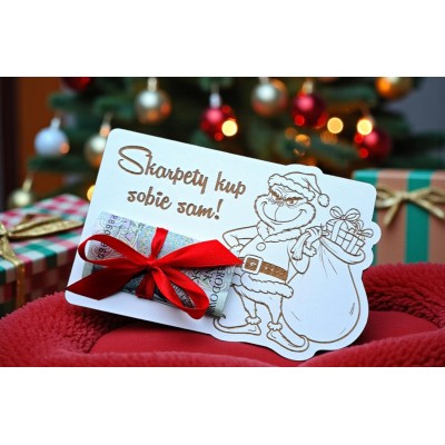 Świąteczny bon Grinch "Skarpety kup sobie sam/a"