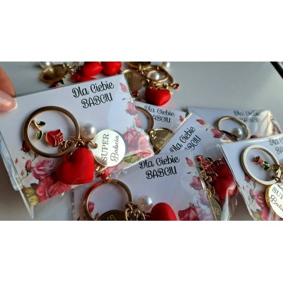 Brelok róża SUPER BABCIA