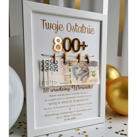 Ramka tabliczka Twoje ostatnie 800+ urodziny