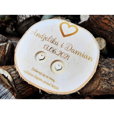 Rustykalna podstawka pod obrączki