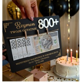 Tabliczka Czarna Twoje Ostatnie 800+