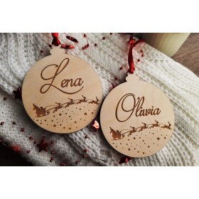 Bombka sanie mikołaja