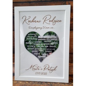 Podziękowanie dla rodziców ślub wzór D2 srebrne serce
