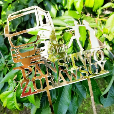 Topper z ciężarówką + nazwisko