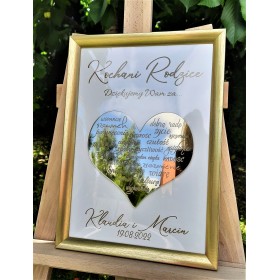 Podziękowanie dla rodziców ślub wzór D3 złota rama