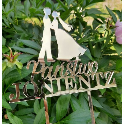 Topper na tort ślubny Para Młoda