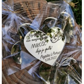 Magnes serce z obrączkami