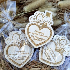 Podziękowanie dla gości ślub magnes serce nr 5