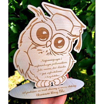 Statuetka sowa Zakończenie roku / Dzień Nauczyciela