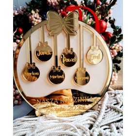 Lustrzana bombka rodzinna na stojaku