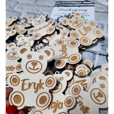 Drewniany brelok MIŚ