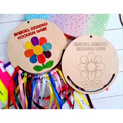 Okrągła baza kwiat , napis dowolny