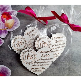 Biały magnes serce IHS