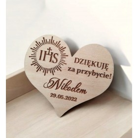 Podziękowanie dla gości KOMUNIA magnes serce IHS