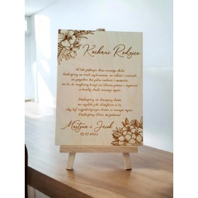 Podziękowanie ślub dla rodziców / dziadków / chrzestnych drewniana statuetka 20x15