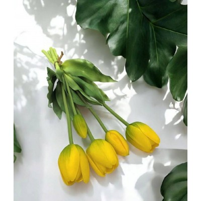Tulipany dekoracyjne, sztuczne, gumowe 5szt.